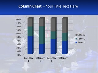 A Woman On Stage With A Group Of People Behind Her PowerPoint Template