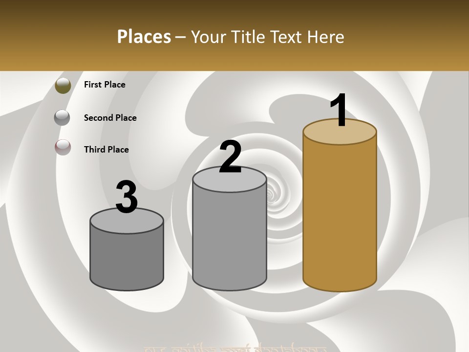 A Black And White Spiral Design With A Gold Frame PowerPoint Template