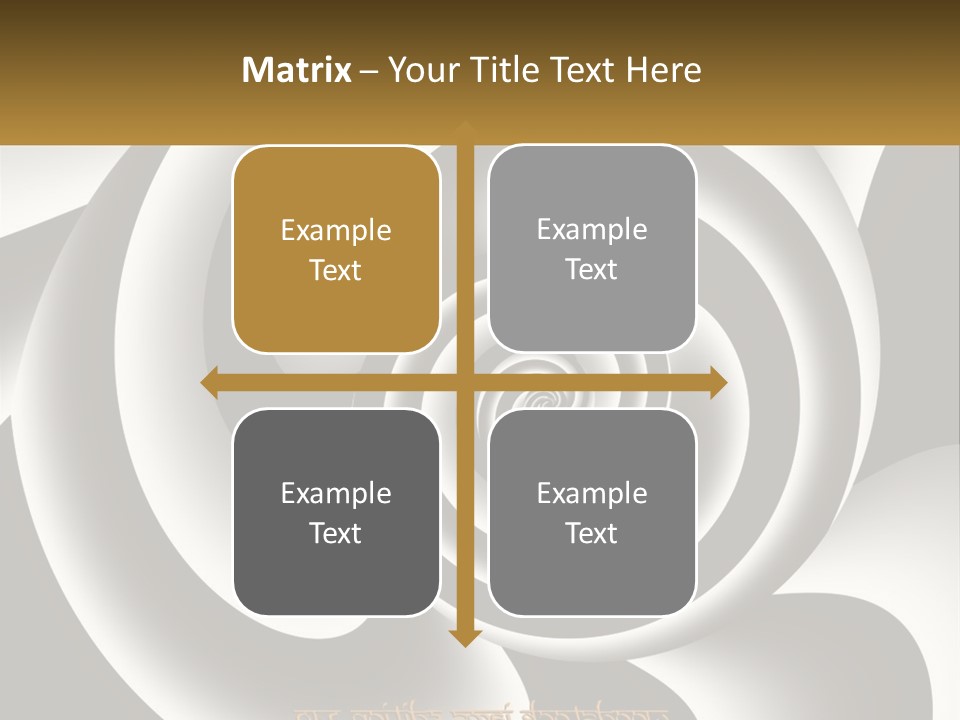 A Black And White Spiral Design With A Gold Frame PowerPoint Template