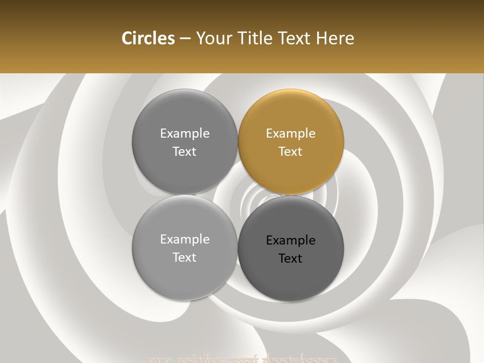 A Black And White Spiral Design With A Gold Frame PowerPoint Template