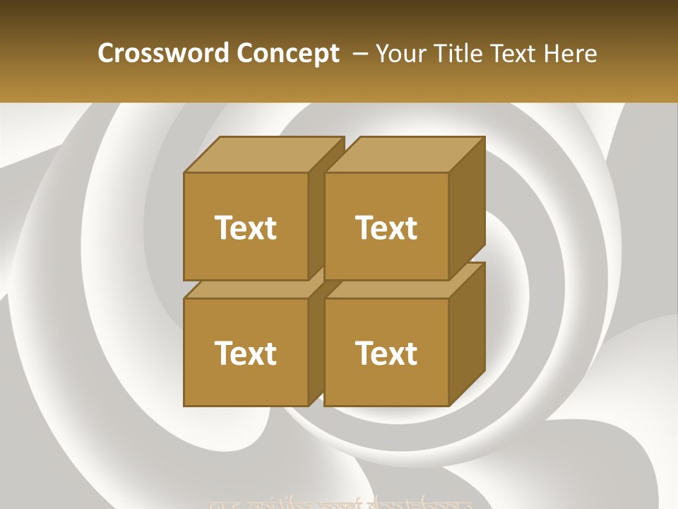A Black And White Spiral Design With A Gold Frame PowerPoint Template