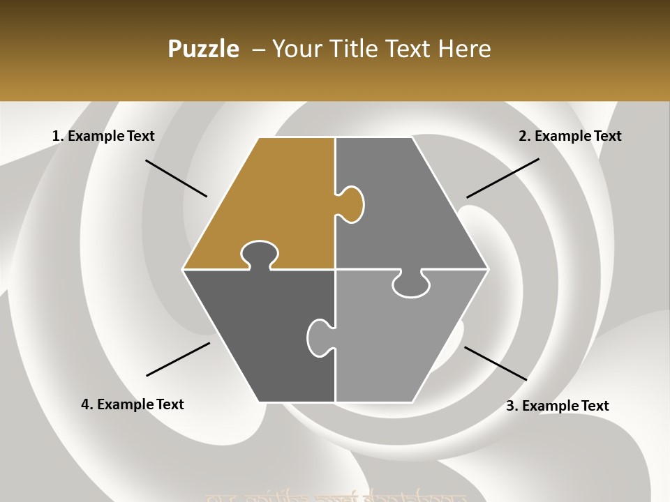 A Black And White Spiral Design With A Gold Frame PowerPoint Template