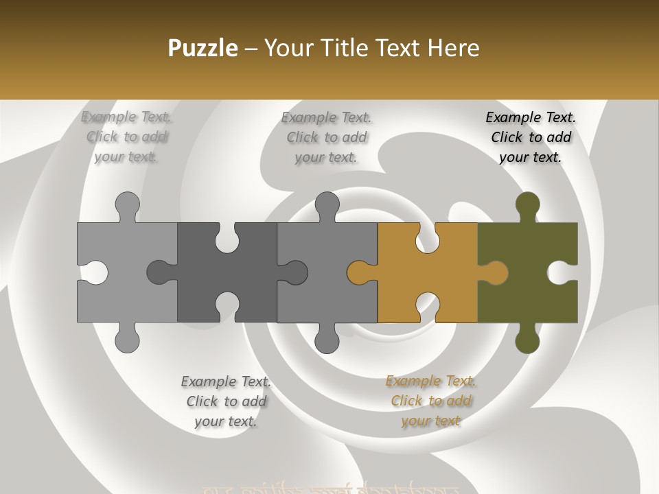 A Black And White Spiral Design With A Gold Frame PowerPoint Template