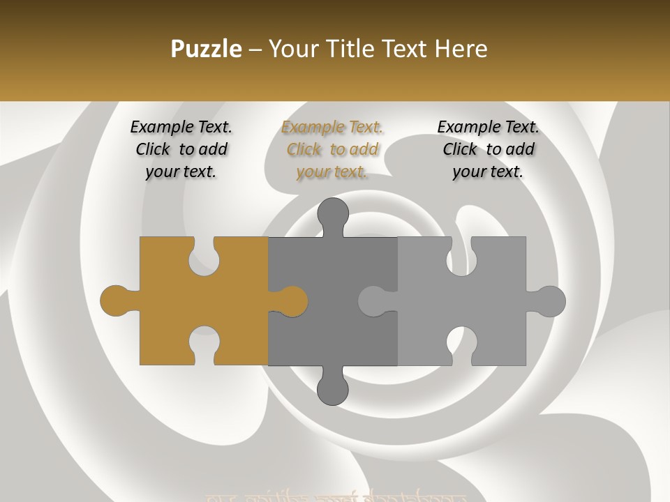 A Black And White Spiral Design With A Gold Frame PowerPoint Template