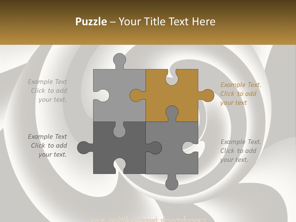A Black And White Spiral Design With A Gold Frame PowerPoint Template