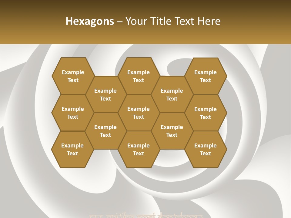 A Black And White Spiral Design With A Gold Frame PowerPoint Template