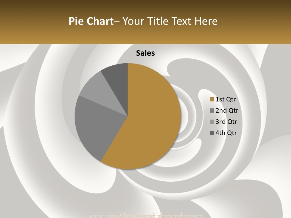 A Black And White Spiral Design With A Gold Frame PowerPoint Template