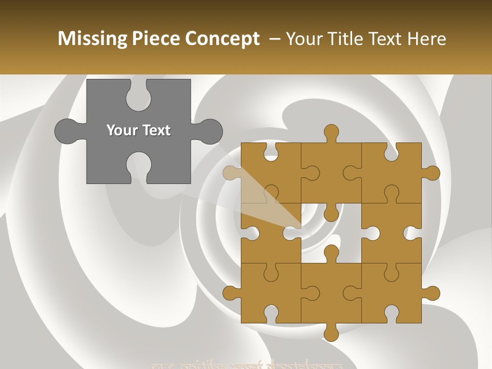 A Black And White Spiral Design With A Gold Frame PowerPoint Template