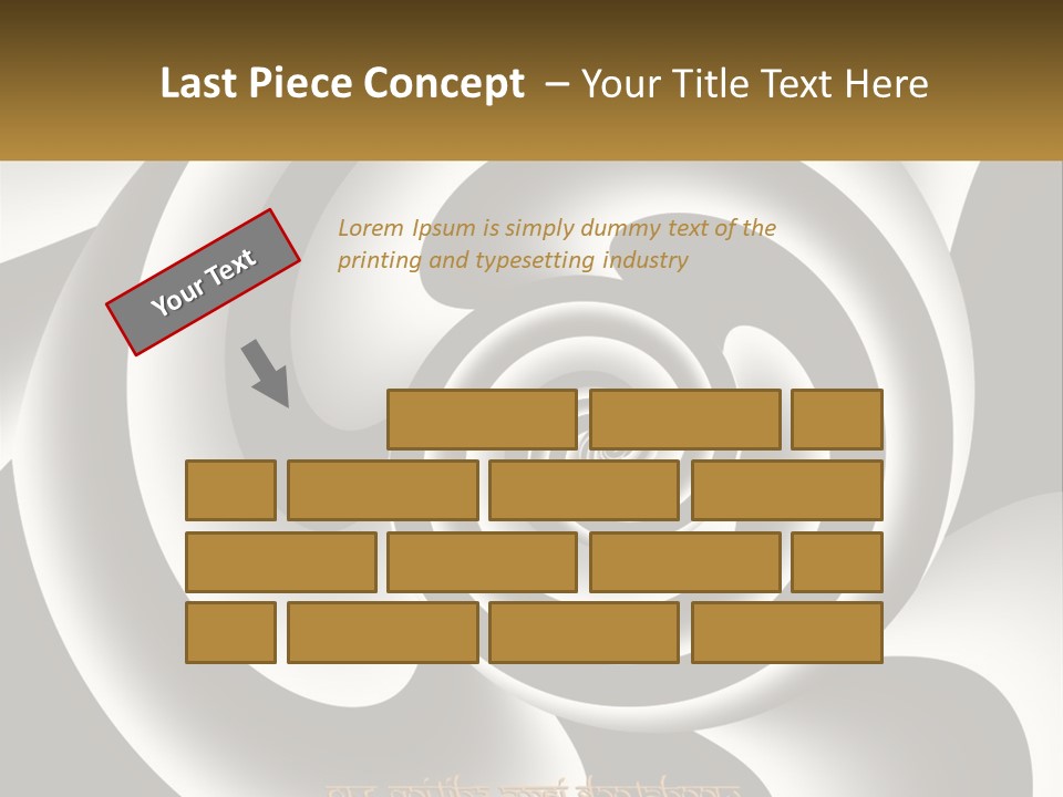 A Black And White Spiral Design With A Gold Frame PowerPoint Template