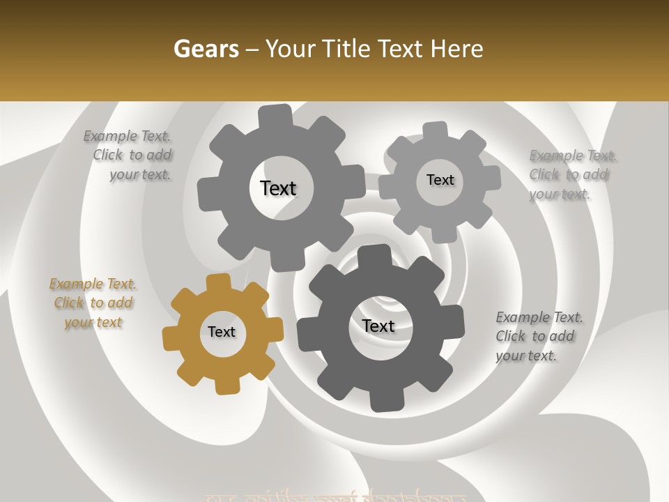A Black And White Spiral Design With A Gold Frame PowerPoint Template