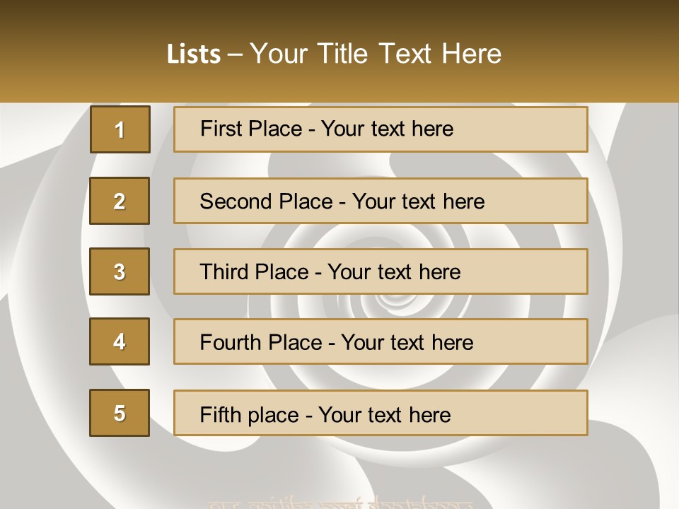 A Black And White Spiral Design With A Gold Frame PowerPoint Template