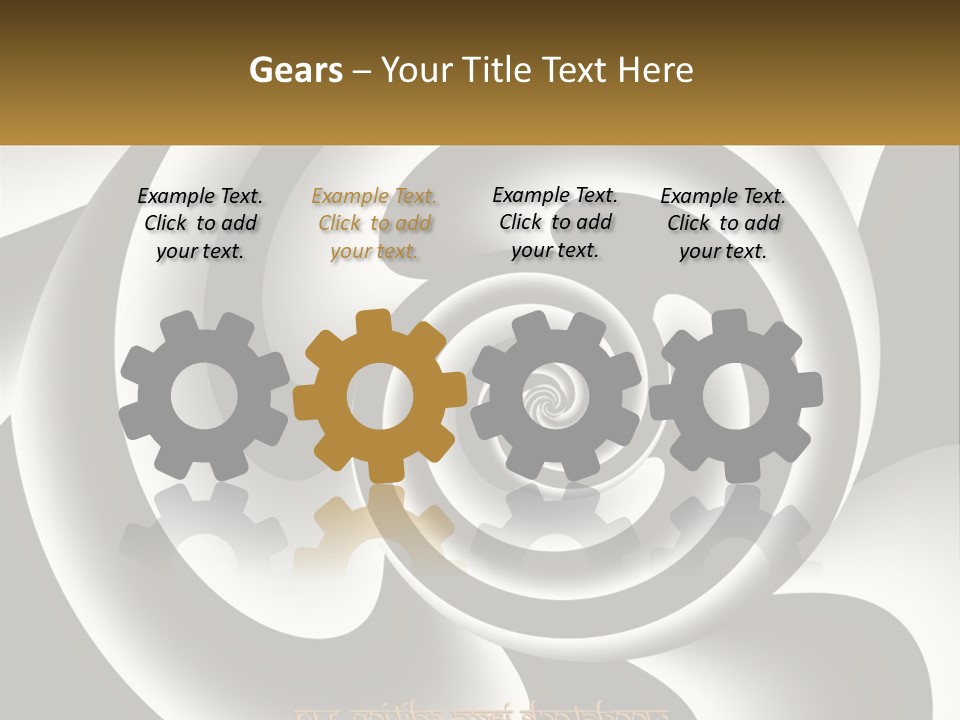 A Black And White Spiral Design With A Gold Frame PowerPoint Template