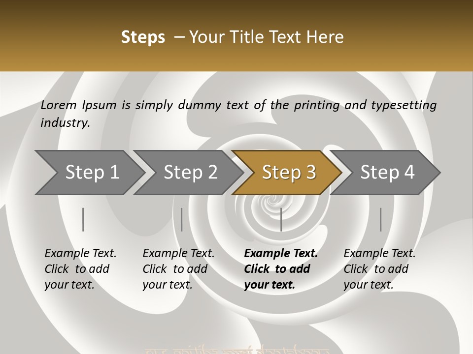 A Black And White Spiral Design With A Gold Frame PowerPoint Template