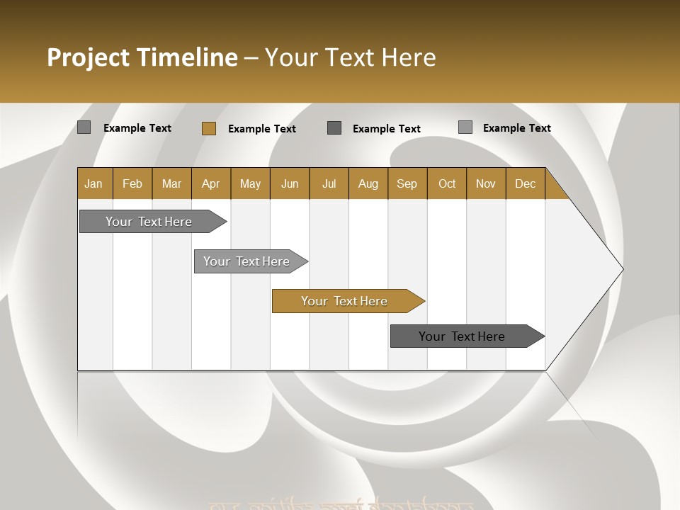 A Black And White Spiral Design With A Gold Frame PowerPoint Template