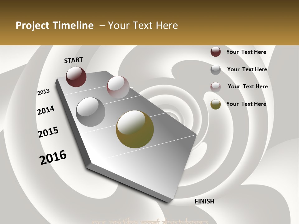 A Black And White Spiral Design With A Gold Frame PowerPoint Template