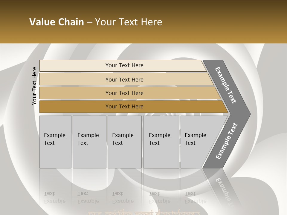 A Black And White Spiral Design With A Gold Frame PowerPoint Template