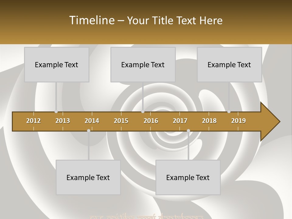 A Black And White Spiral Design With A Gold Frame PowerPoint Template