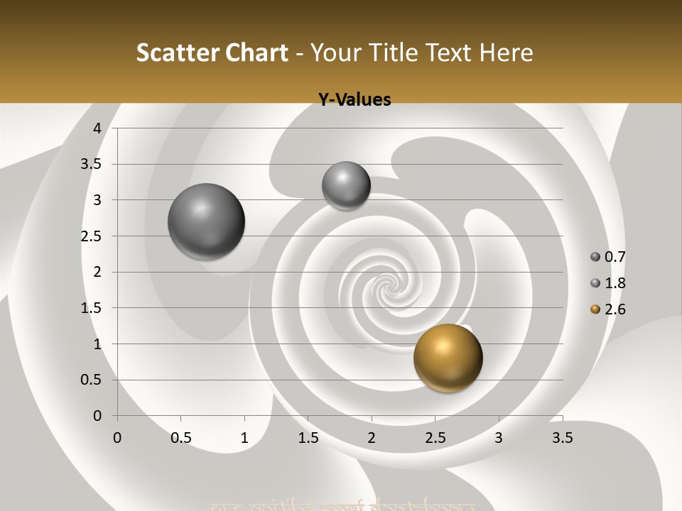 A Black And White Spiral Design With A Gold Frame PowerPoint Template