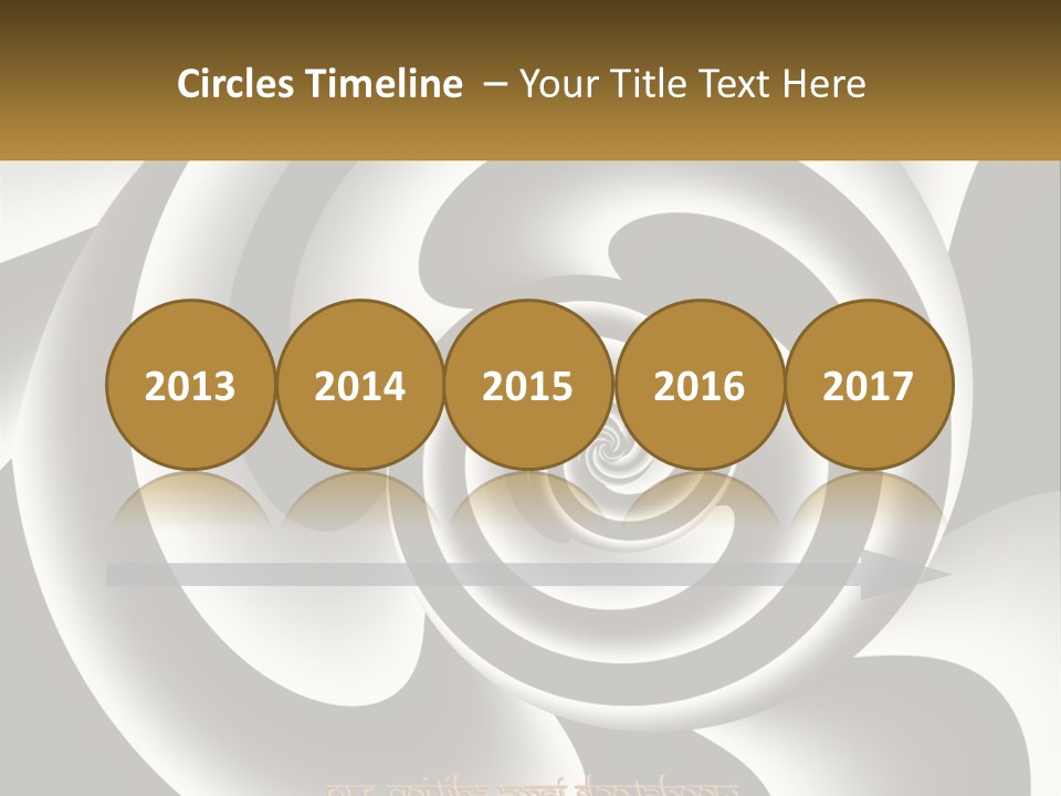 A Black And White Spiral Design With A Gold Frame PowerPoint Template