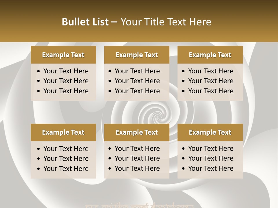 A Black And White Spiral Design With A Gold Frame PowerPoint Template