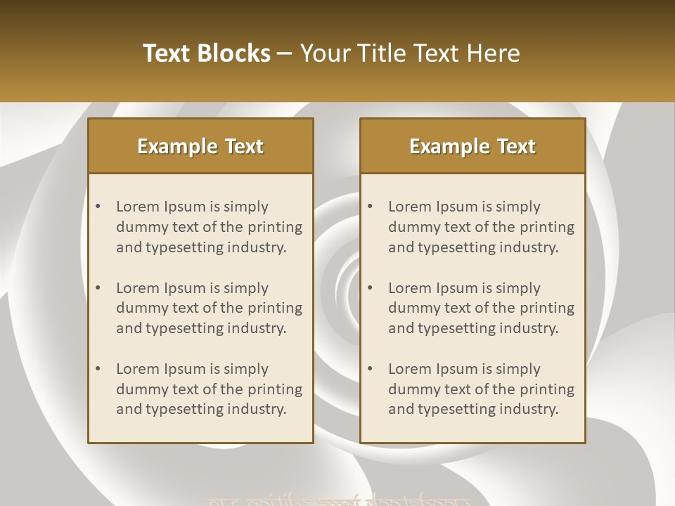 A Black And White Spiral Design With A Gold Frame PowerPoint Template