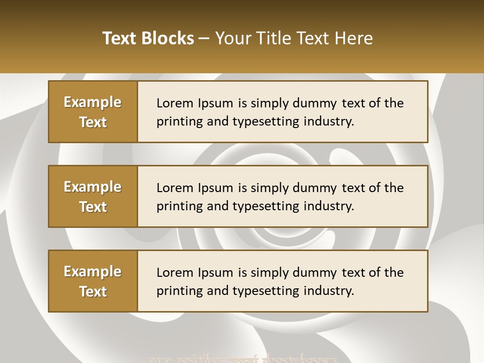 A Black And White Spiral Design With A Gold Frame PowerPoint Template
