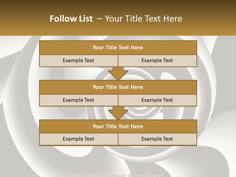 A Black And White Spiral Design With A Gold Frame PowerPoint Template