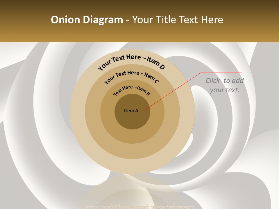 A Black And White Spiral Design With A Gold Frame PowerPoint Template