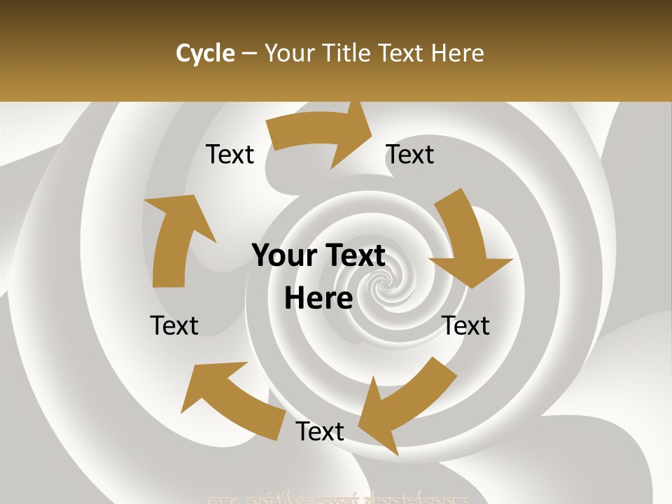 A Black And White Spiral Design With A Gold Frame PowerPoint Template