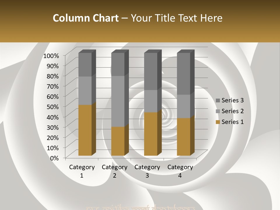 A Black And White Spiral Design With A Gold Frame PowerPoint Template