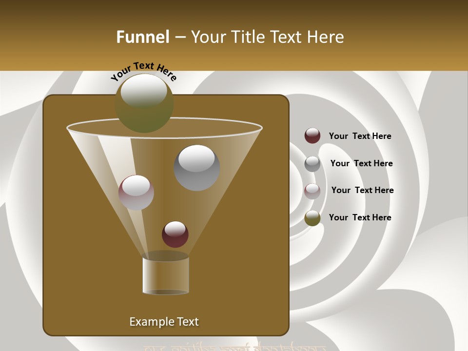 A Black And White Spiral Design With A Gold Frame PowerPoint Template
