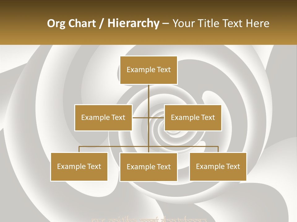 A Black And White Spiral Design With A Gold Frame PowerPoint Template