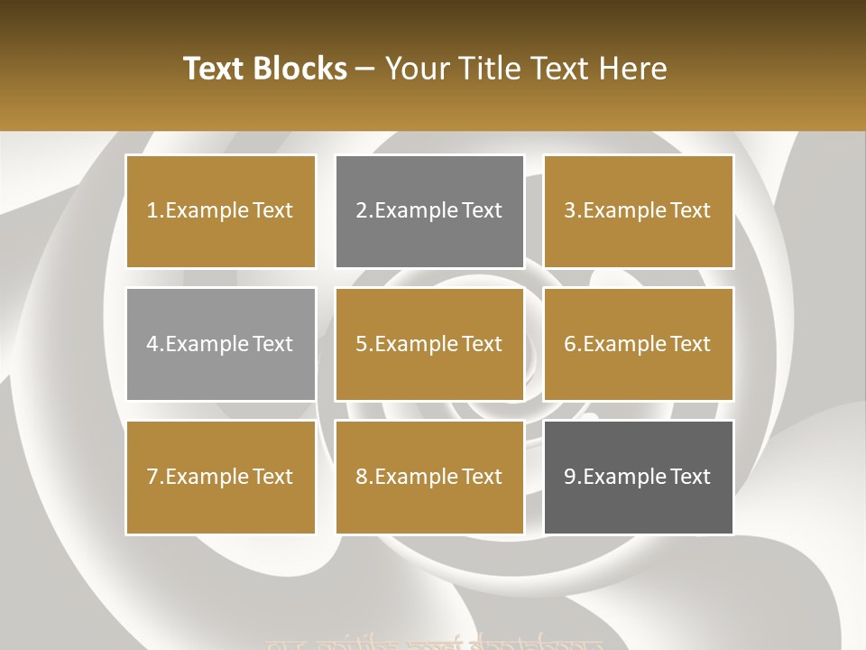 A Black And White Spiral Design With A Gold Frame PowerPoint Template