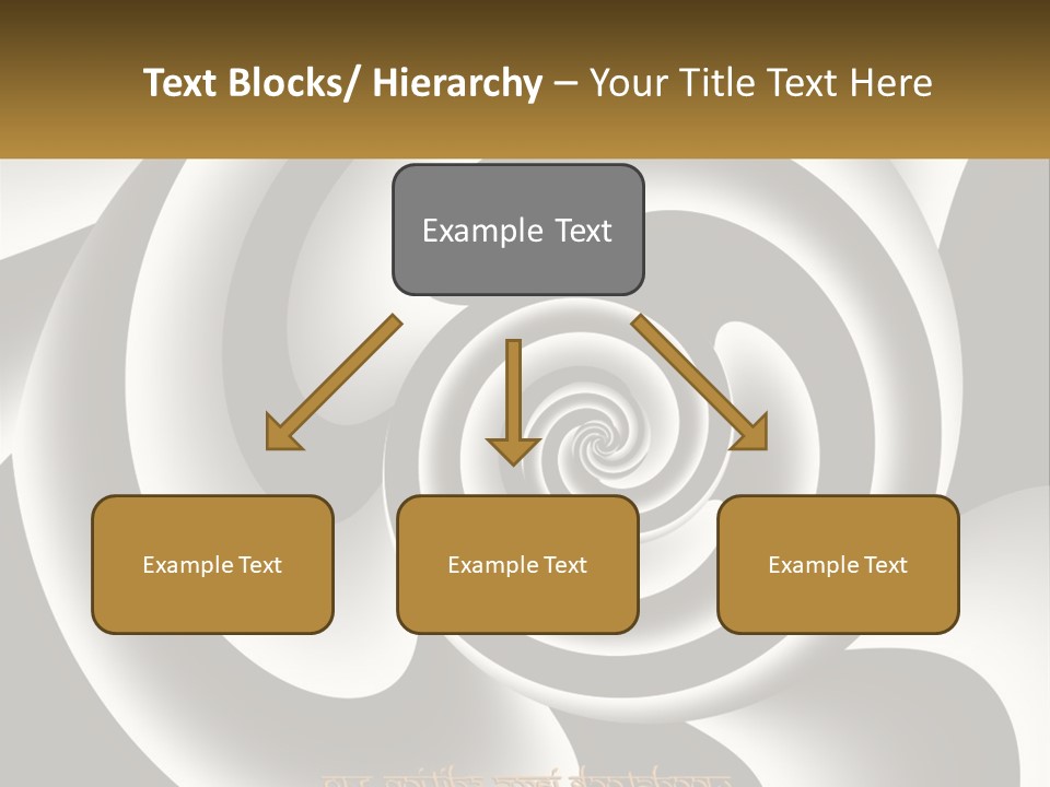 A Black And White Spiral Design With A Gold Frame PowerPoint Template