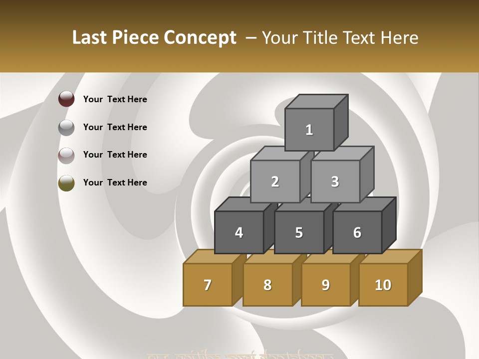 A Black And White Spiral Design With A Gold Frame PowerPoint Template