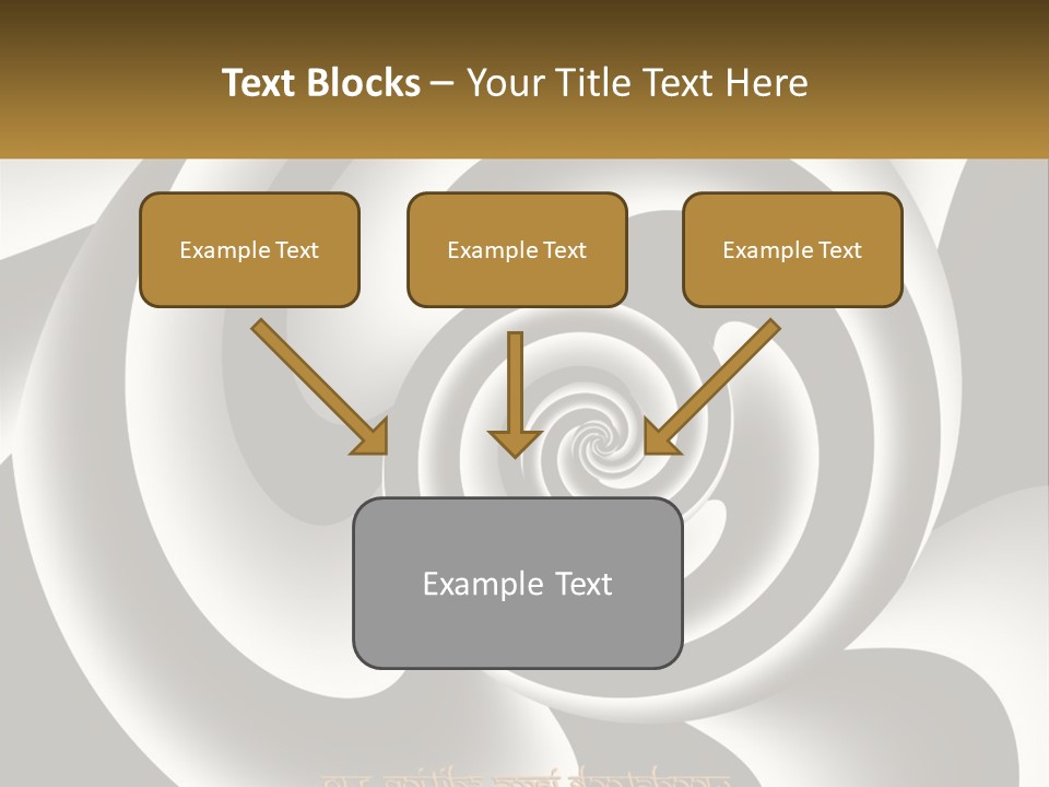 A Black And White Spiral Design With A Gold Frame PowerPoint Template