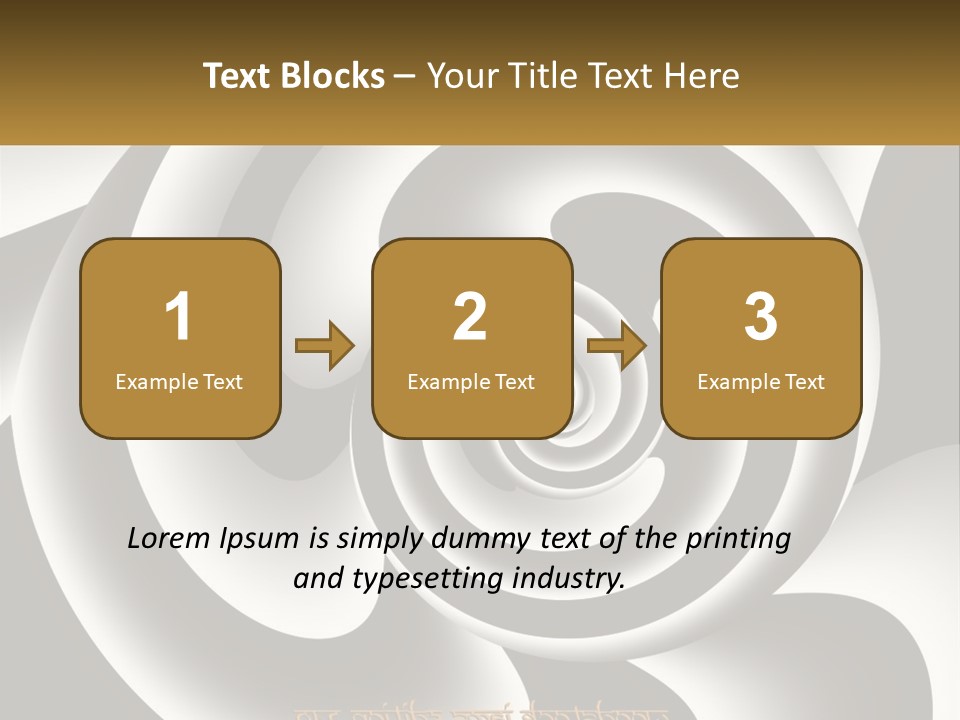 A Black And White Spiral Design With A Gold Frame PowerPoint Template