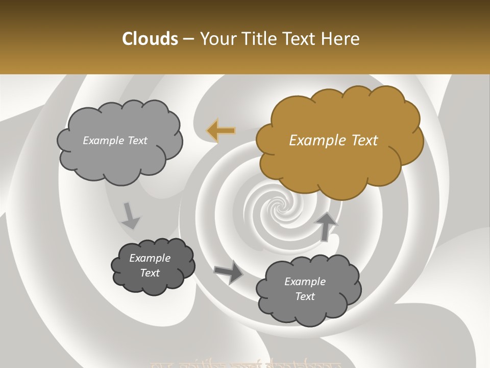 A Black And White Spiral Design With A Gold Frame PowerPoint Template