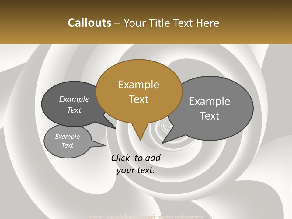 A Black And White Spiral Design With A Gold Frame PowerPoint Template