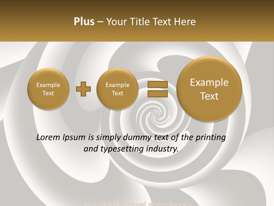 A Black And White Spiral Design With A Gold Frame PowerPoint Template