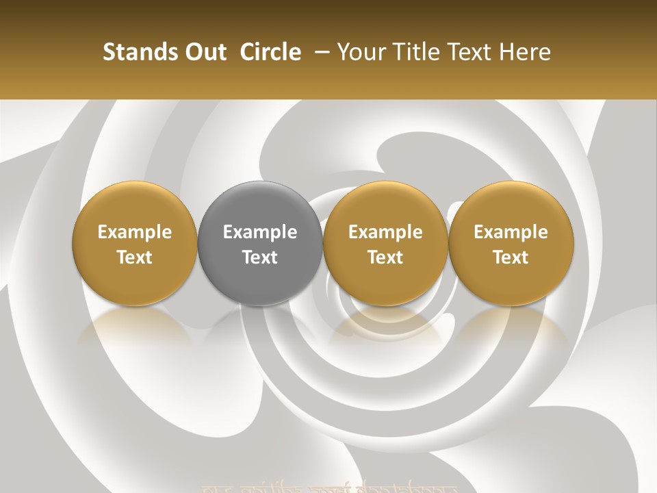 A Black And White Spiral Design With A Gold Frame PowerPoint Template