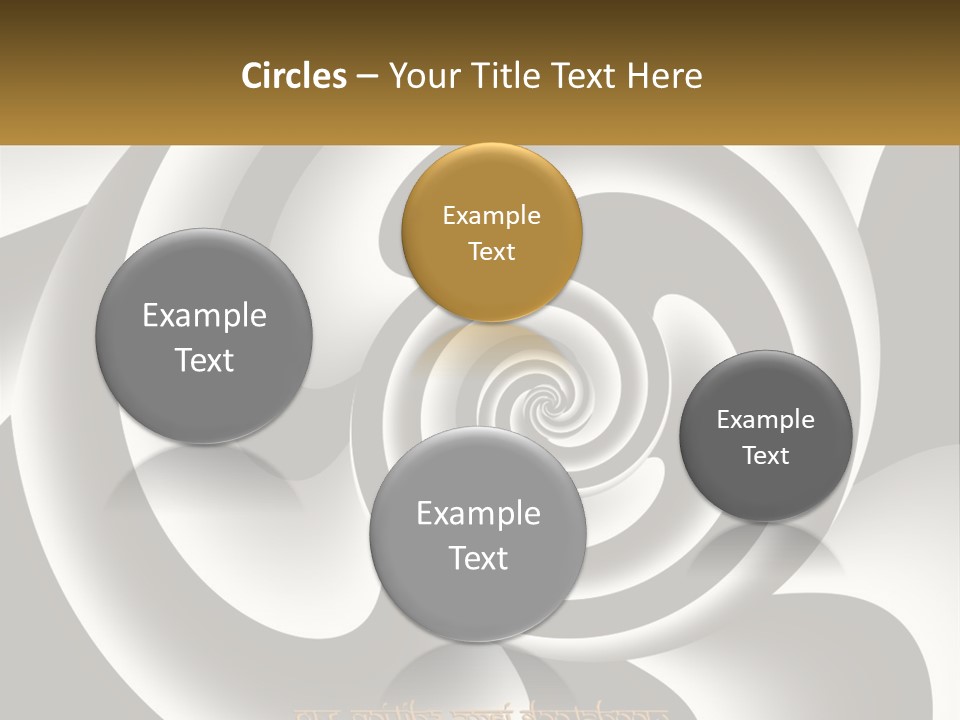 A Black And White Spiral Design With A Gold Frame PowerPoint Template