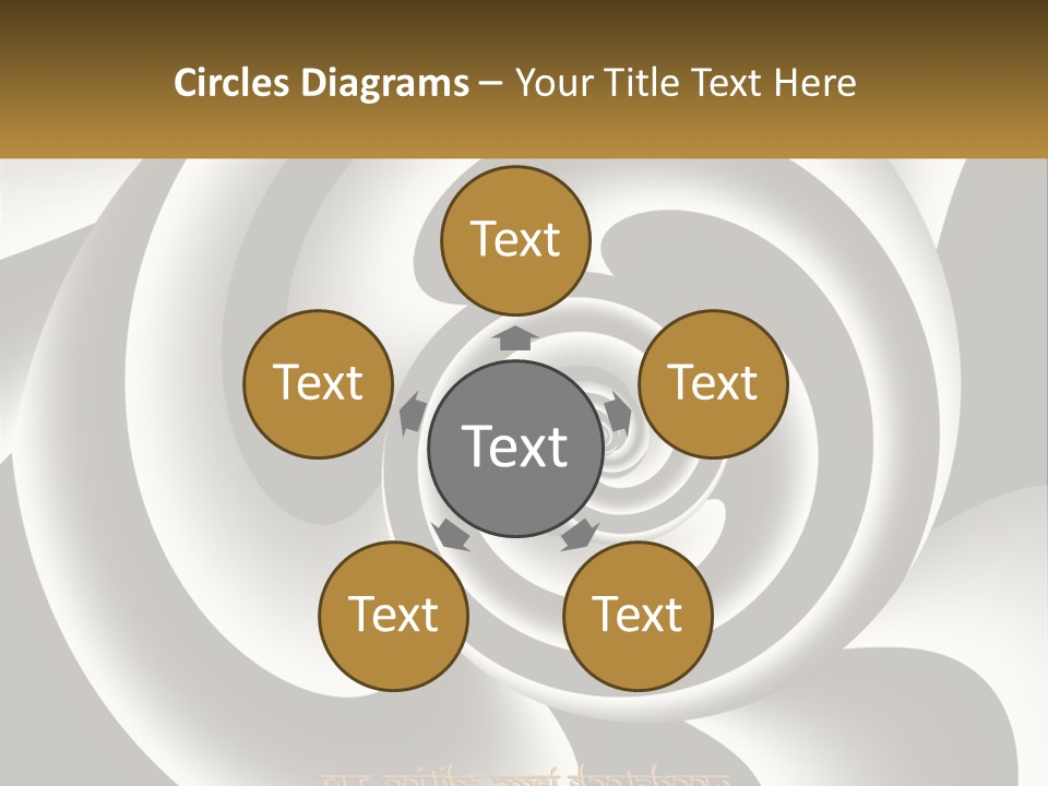 A Black And White Spiral Design With A Gold Frame PowerPoint Template