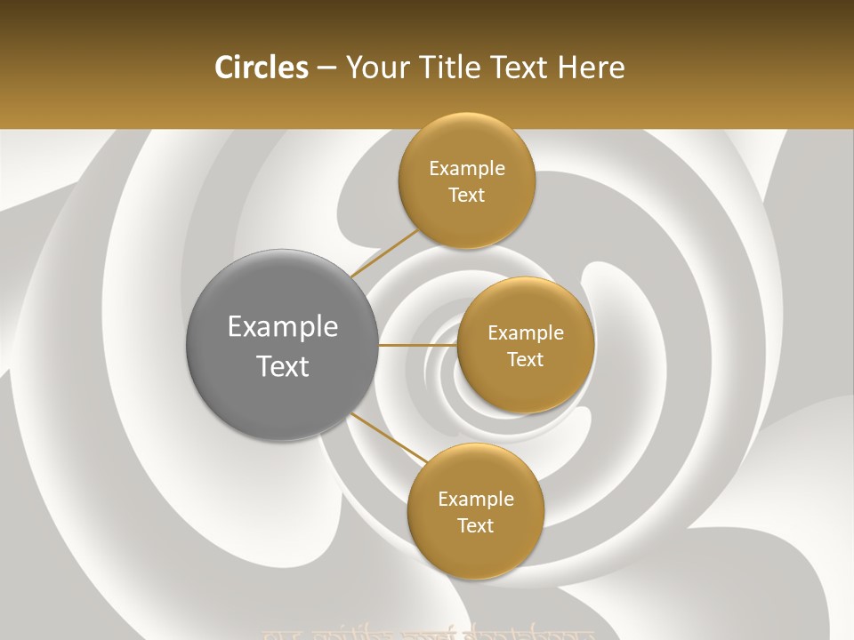 A Black And White Spiral Design With A Gold Frame PowerPoint Template