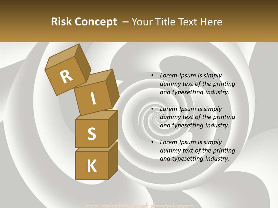 A Black And White Spiral Design With A Gold Frame PowerPoint Template