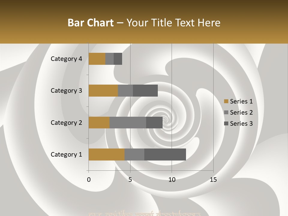 A Black And White Spiral Design With A Gold Frame PowerPoint Template