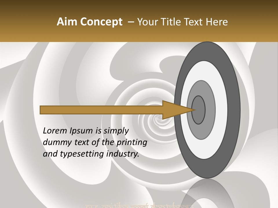 A Black And White Spiral Design With A Gold Frame PowerPoint Template