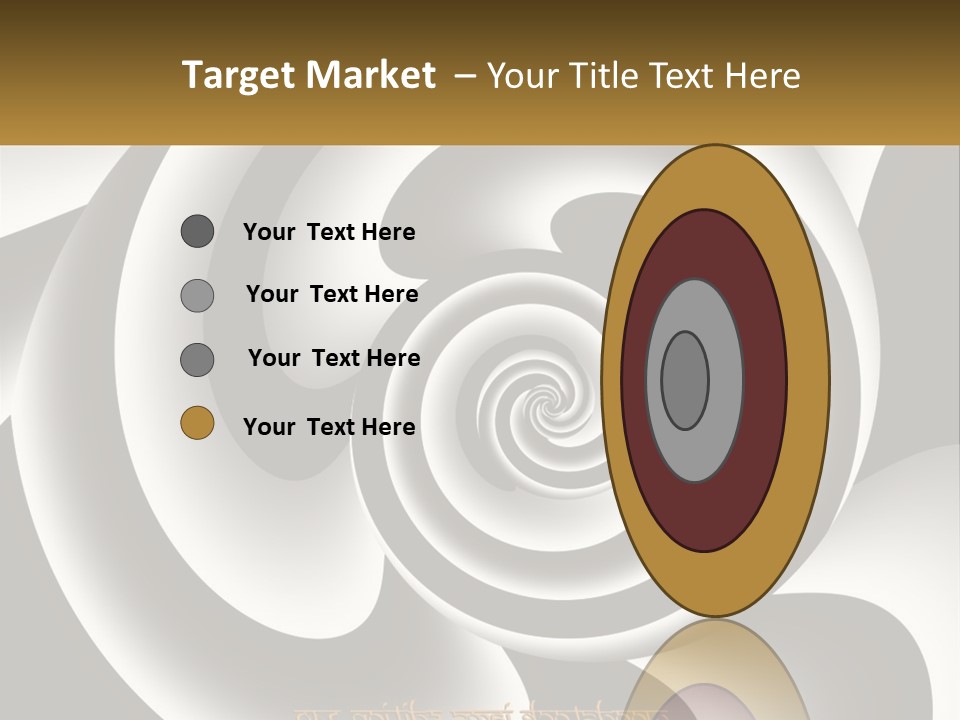 A Black And White Spiral Design With A Gold Frame PowerPoint Template