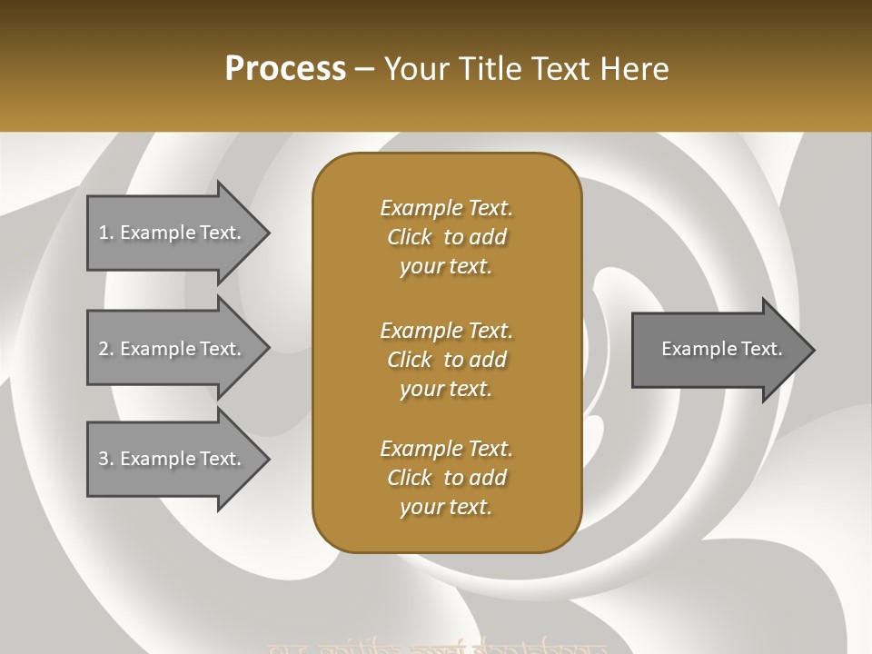 A Black And White Spiral Design With A Gold Frame PowerPoint Template