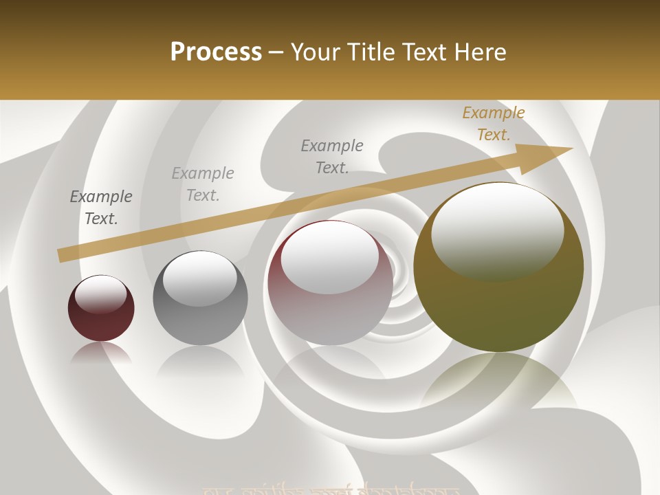 A Black And White Spiral Design With A Gold Frame PowerPoint Template